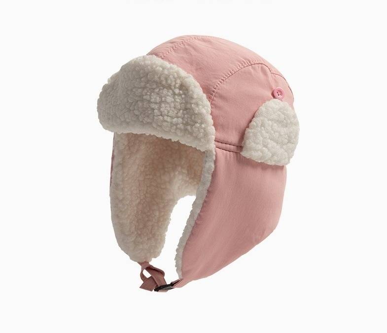 Cappello Thunderbird in lana d'agnello per bambini autunno e inverno imbottito protezione per le orecchie antivento sci uomo e donna berretto da aviatore per bambini_voghion.com