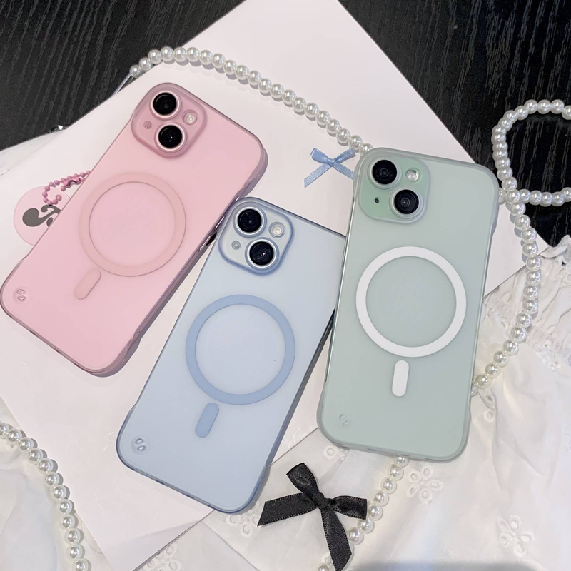 Coques et étuis pour iPhone 16, étui pour téléphone portable, film magnétique sans cadre givré, étui pour téléphone portable 12, étui au toucher peau 13_voghion.com