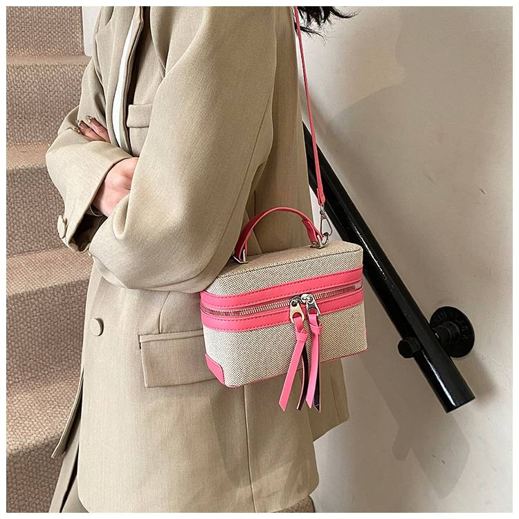 Borse da donna, nuovo design di nicchia, borsa a tracolla in tela retrò con giunzioni, versatile borsa da pendolare, borsa a tracolla, borsa per il pranzo_voghion.com