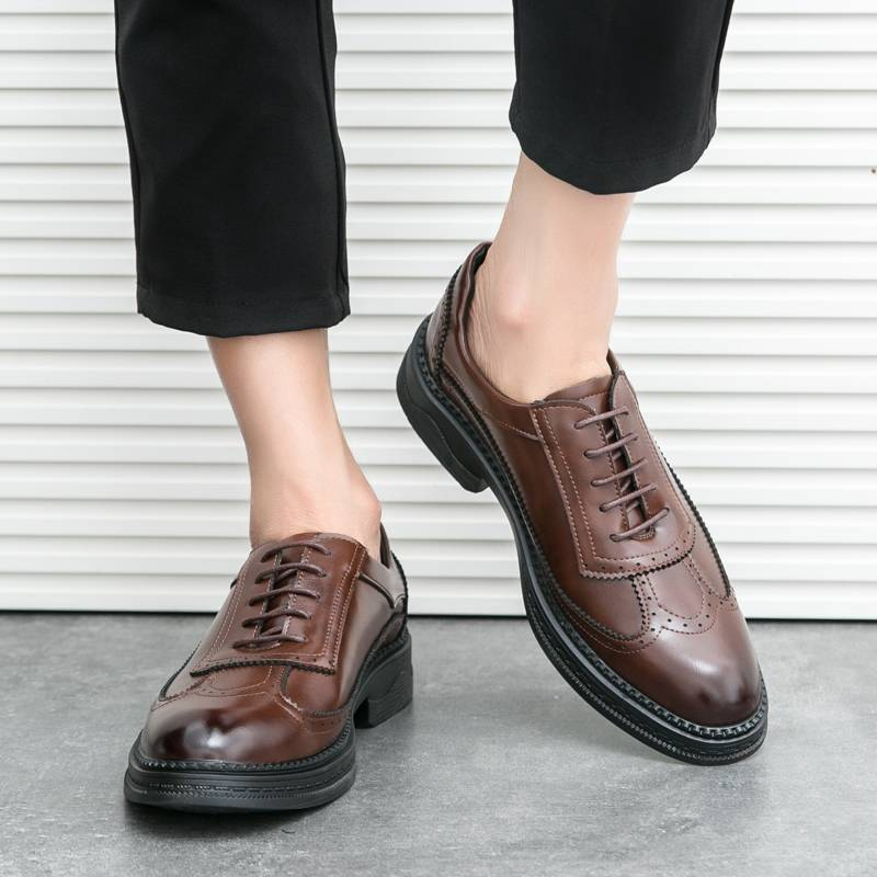 Mens Dress Shoes Formal Business Oxford Lace-up Comfortable Pointed Shoes For Men_voghion.com