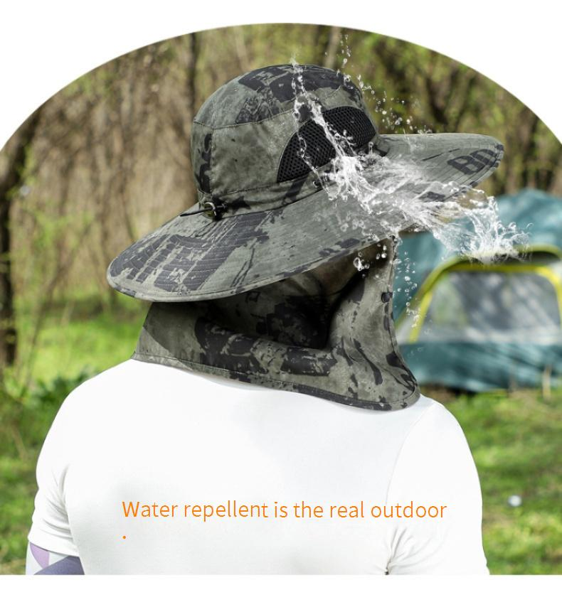Cappello da sole a tesa larga da uomo - Protezione UV UPF 50+ e protezione anti-insetti per escursionismo, pesca e attività all'aperto_voghion.com