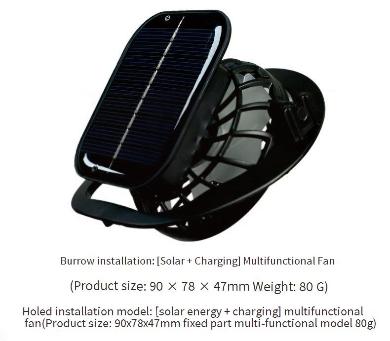 Solarventilator mit eingebautem Akku, starker Wind, Stahldrahtkrempe, kein Zusammenklappen, breite Krempe, Sonnenhut für Männer im Sommer_voghion.com