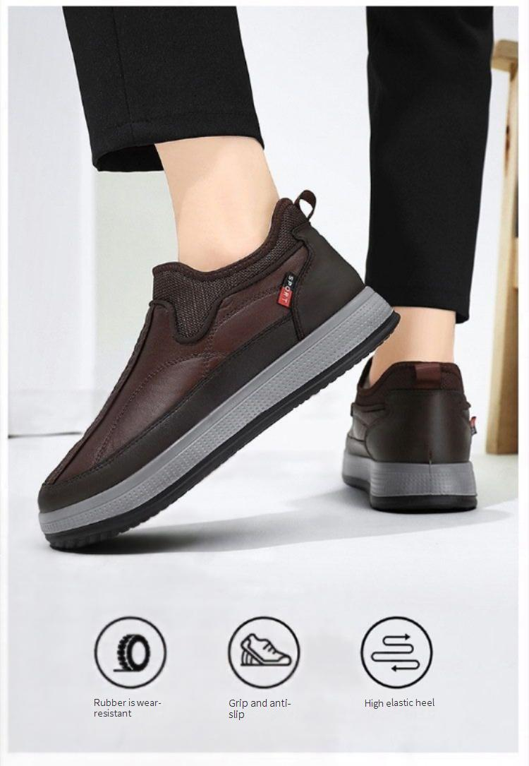 Winter Men Plus Velvet Thick Sheep Wool Dad Shoes Leather Waterproof Non Slip Elderly Shoes Men_voghion.com