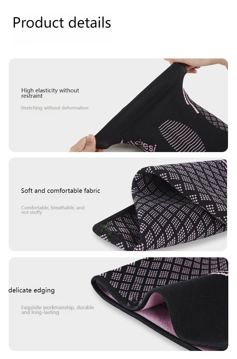 Professional Unisex Knee Support Brace For Running, Cycling & Sports - Breathable & Lightweight With Non-Slip Design - Black Pink Pair (S/M/L)_voghion.com