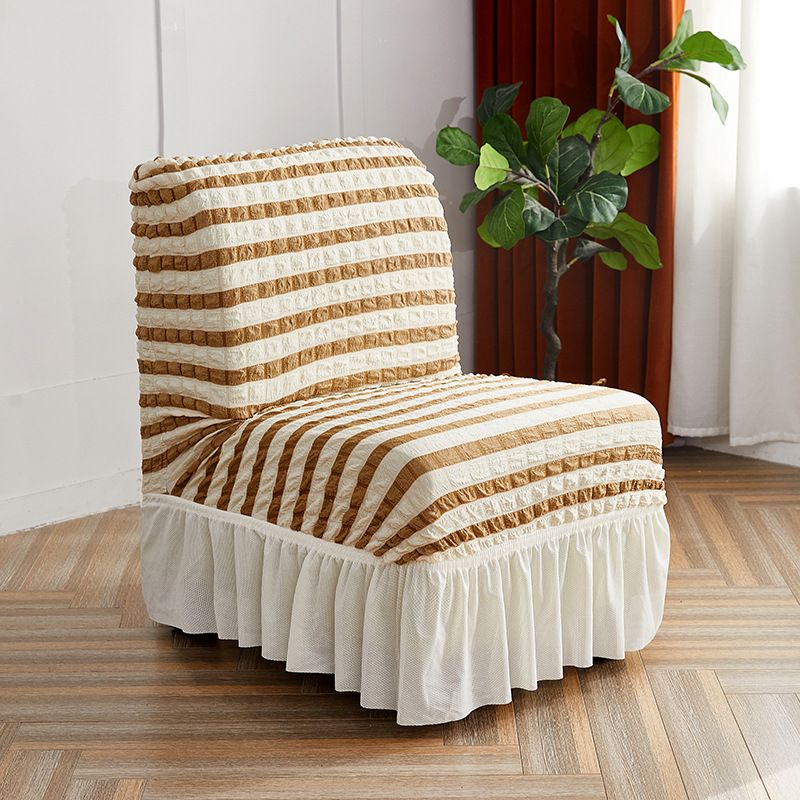 Stretchable Polyester Chair Cover With Bubble Skirt Design - Thickened Elastic Dining Chair Slipcover For Home, Hotel, Cafe_voghion.com