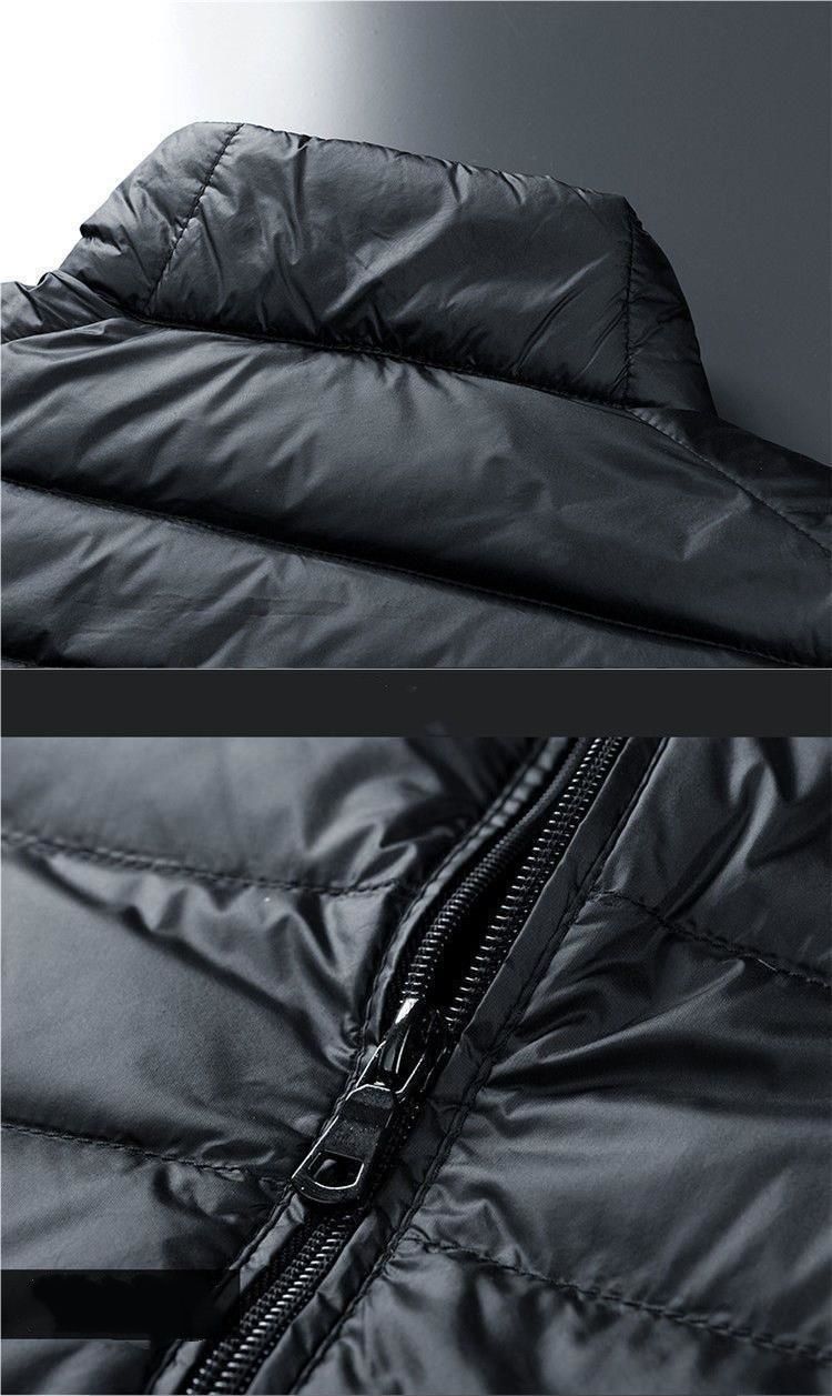 High-quality Men's Lightweight Fleece Cotton Jacket, Short Stand-up Collar, Large Size, Thin, Fashionable And Warm Sports Coat For Autumn And Winter_voghion.com