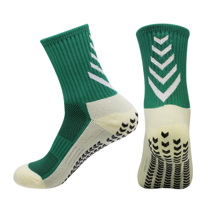 Mittellange Fußballsocken mit dicker Handtuchunterseite, rutschfeste selbstklebende Sportsocken für Herren und Damen, Yogasocken, Trampolinsocken, Laufsocken_voghion.com