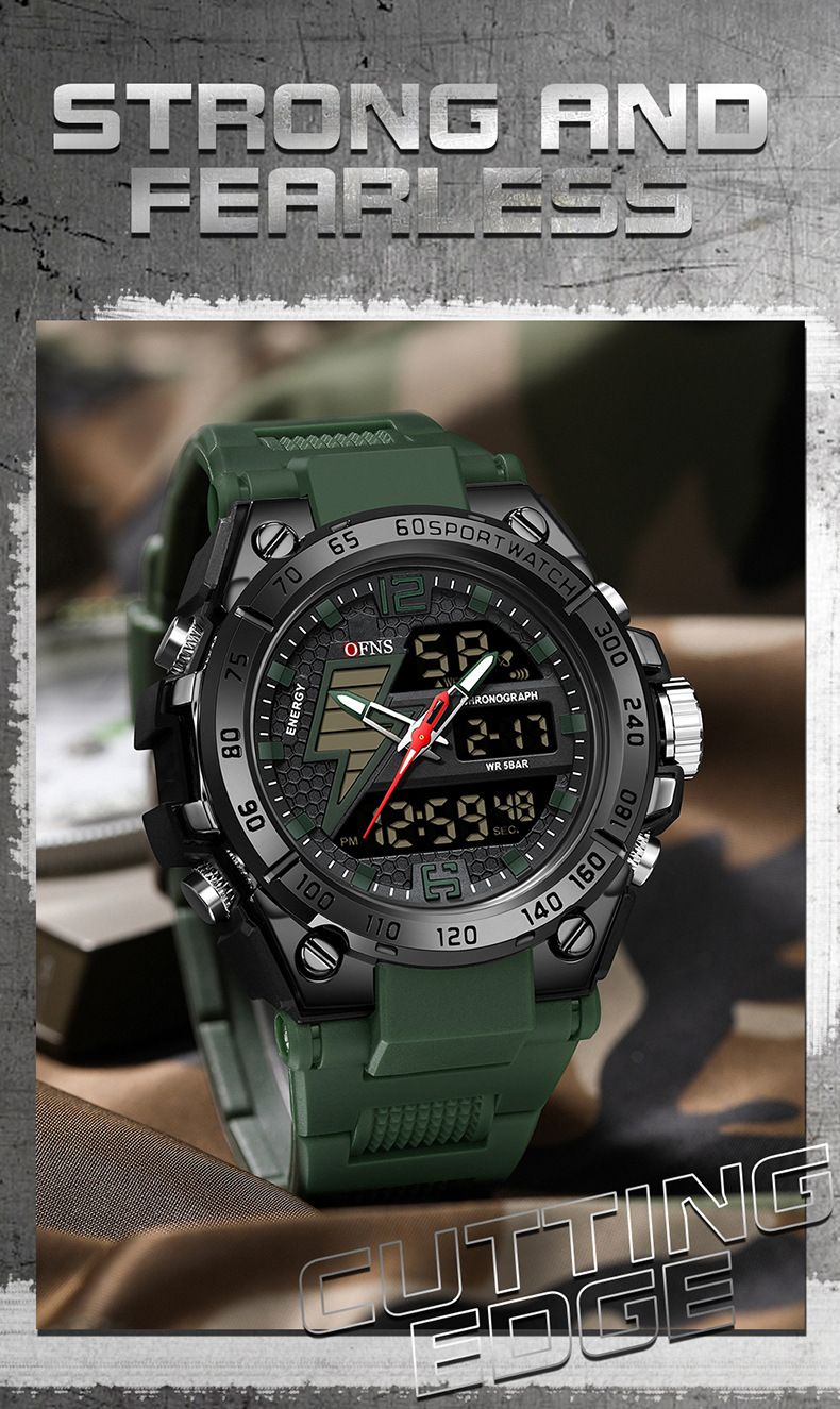 Men's Digital Watch Dual Display Trend Multi-functional Student Watch Outdoor Sports Watch_voghion.com