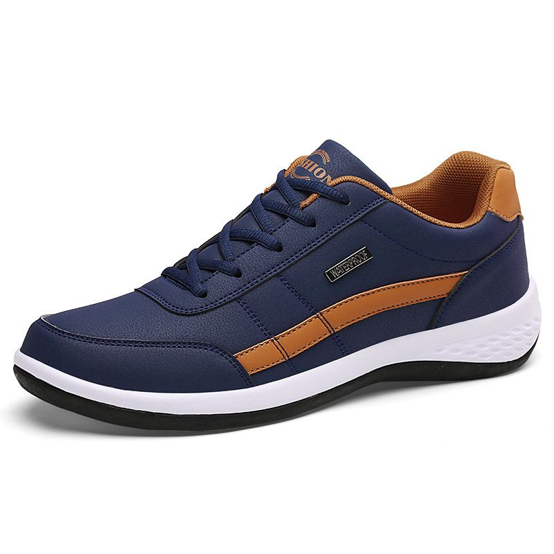 Scarpe da uomo con superficie in pelle quattro stagioni, versione coreana, scarpe da corsa leggere alla moda, taglia 46, scarpe casual basse_voghion.com