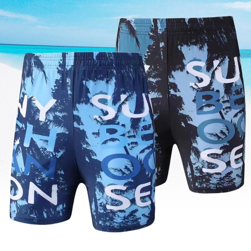 001 Wholesale Men's Adult Loose Comfortable Plus Size Boxer Hot Spring Swimming Trunks Beach Shorts_voghion.com