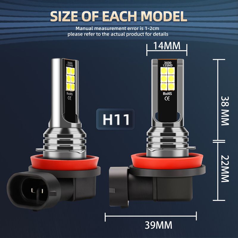 LED Headlight High Low Beam 9005 H11 H8 H9 Fog Light Bulbs Auto Car Headlamp Replacement For Honda Civic 2016 2017-2019_voghion.com