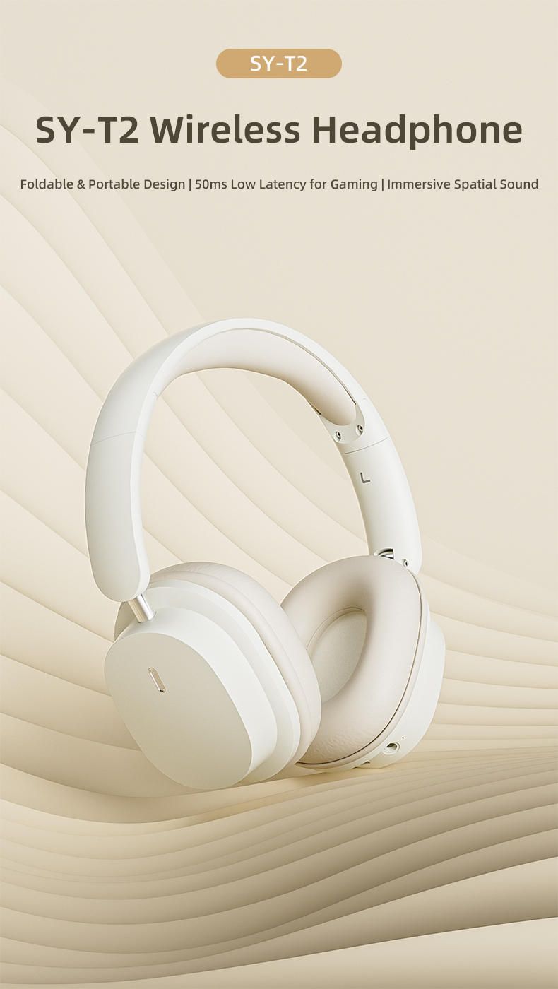 Cuffie wireless pieghevoli VAORLO Bluetooth 5.3 con microfono e cancellazione del rumore, bassa latenza di 50 ms per il gaming_voghion.com