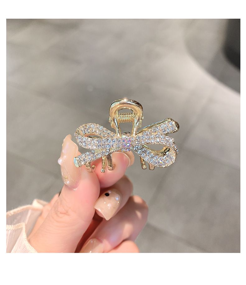 Cut Water Diamond Butterfly Knot Hair Clamping Simple Girl's Bang Clip Small Size Xia_voghion.com