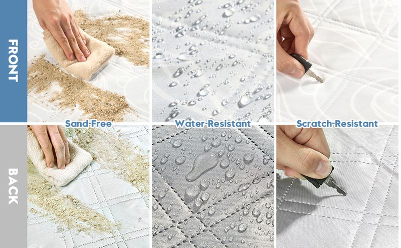 DEWUR X 200,66 cm Extra grote buitendeken, waterdicht, zanddicht, picknickmat, wasbaar, opvouwbaar, draagbaar, gras, gazon, strand_voghion.com