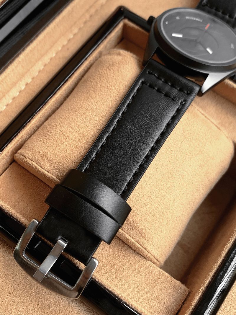 PABLO RAEZ Premium Sense Personality Fashion Herren Trend Mattschwarz Edelstahl On Time Hochwertige Quarzuhr_voghion.com