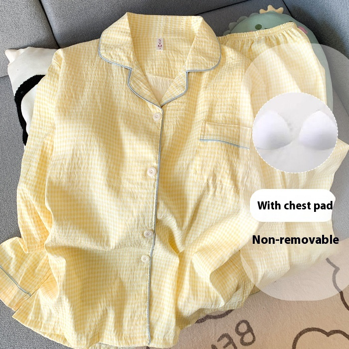 Pantaloni a maniche lunghe primavera-autunno con imbottitura sul petto, modello "Cloud Cotton" di Internet Celebrity 2024, da donna_voghion.com