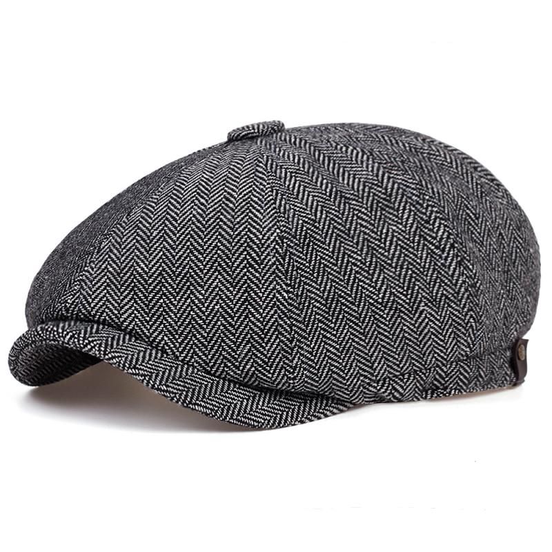 Neu eingetroffen Mode Wolle Newsboy Neue Männer Herringbone Schiebermützen Frauen Kaffee Britische Gatsby Cap Herbst Winter Wollmütze_voghion.com