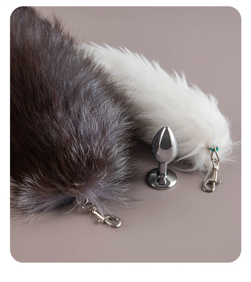 Schwanz Anal Fox Butt Plug Metall Anus Perle mit Ketten Bell Bondage Slave Sexspielzeug für Frauen Erwachsene Produkte C_voghion.com