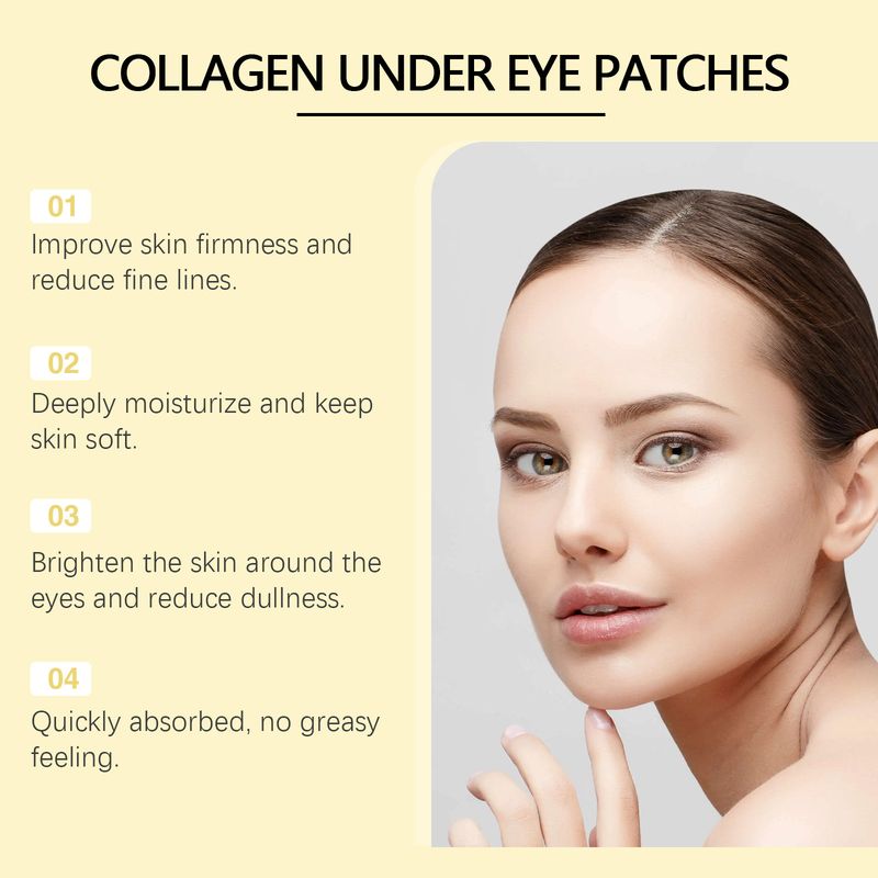 Gouden oogmasker, hydraterend en vochtinbrengend, hydrateert de huid rond de ogen op milde wijze, nicotinamide-essence, huidverzorgingsoogmasker_voghion.com