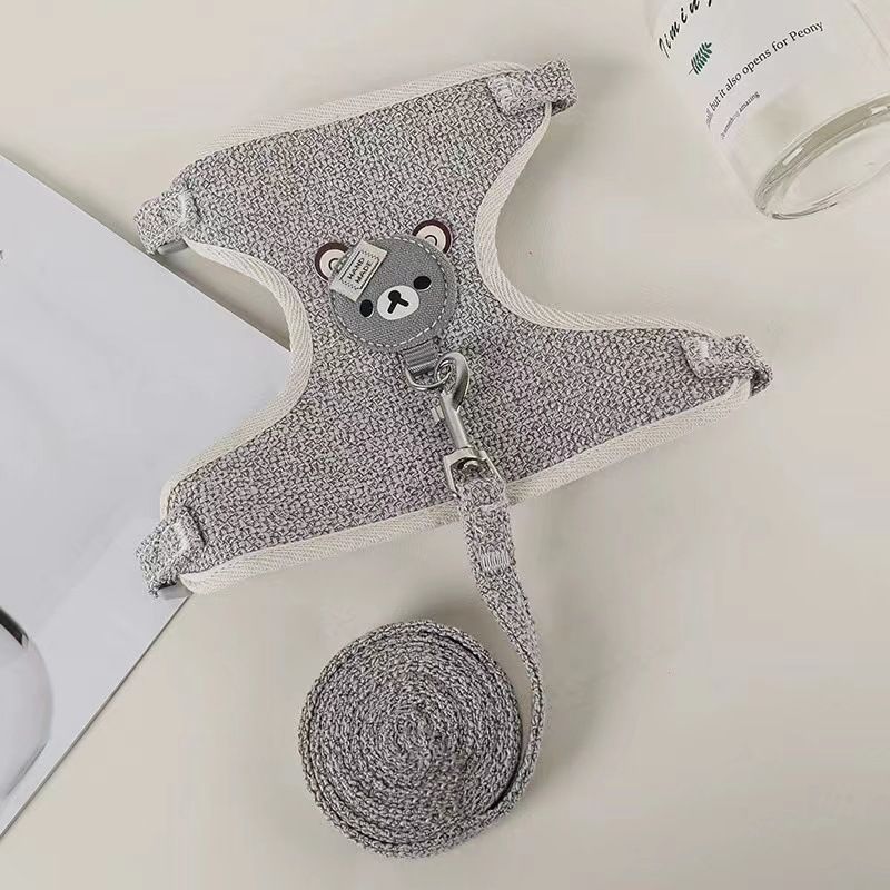 Coleira estilo colete Teddy Bichon Peitoral para cães pequenos Gatos Andando Coelho Corda Corrente Suprimentos para animais de estimação_voghion.com