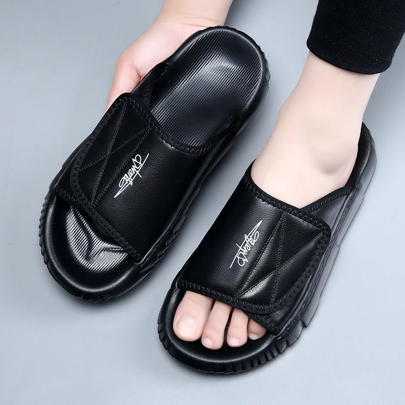 Strato superiore da uomo in pelle bovina antiscivolo e antiodore, fresco con suola spessa, tendenza moda di fascia alta per la casa_voghion.com