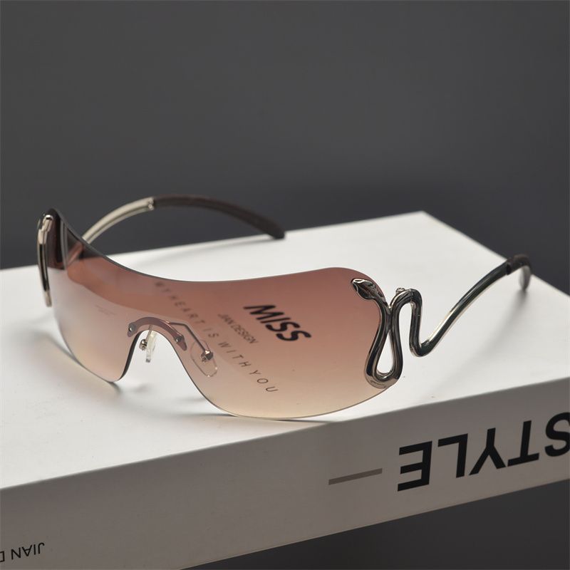 RenMou Cyberpunk Fashion Sexy Estilo Retro Moldura de Corte para Mulheres para Fazer Rosto Redondo Parecer Fino Moldura Grande Cobra_voghion.com