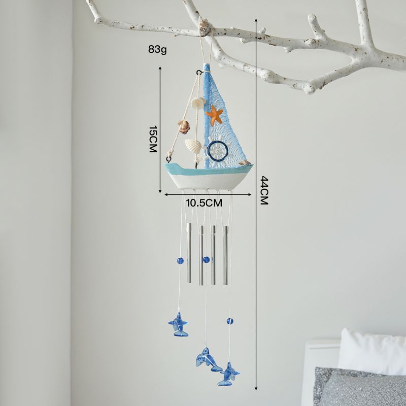 Creative Wind Chime Home Decor Small Wooden Boat Hanging Ornament_voghion.com