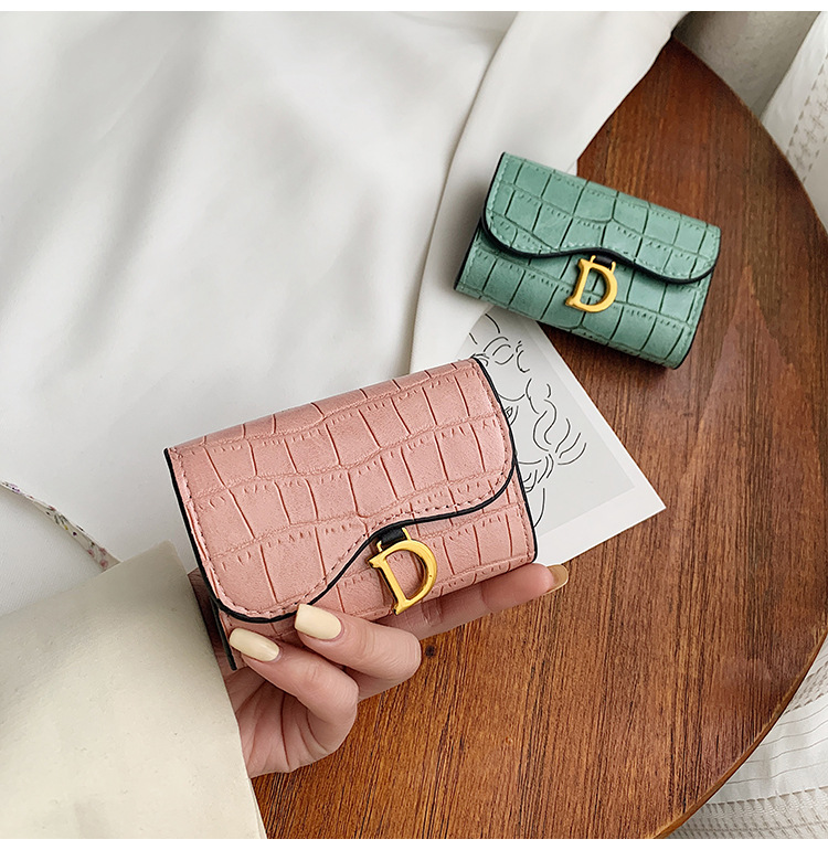 European and American retro women's wallet buckle 2023 new trendy Hong Kong style folding women's soft leather wallet simple ins coin purse_voghion.com