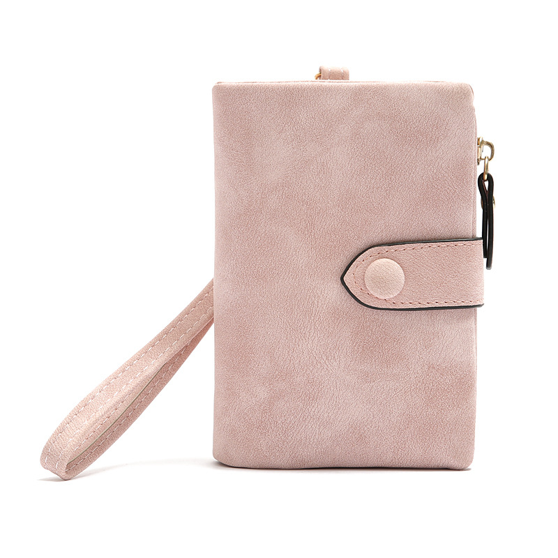 Portamonete piccolo con pochette lunga con cerniera lunga da donna, portafoglio corto opaco retrò in nuova versione coreana_voghion.com