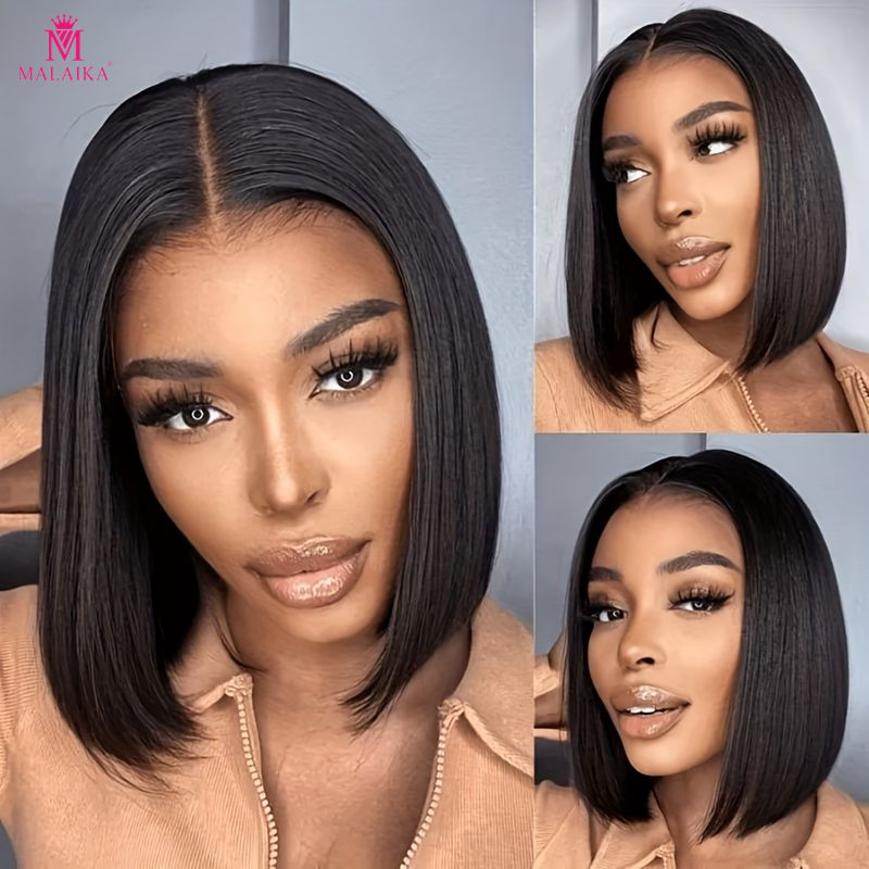 Bob-Perücke, Echthaar, 13 x 4 Frontal-Spitzenperücke, 25,4 cm, Bob-Perücken für Frauen, Echthaar, 180 % Dichte, Bob-Lace-Front-Perücken, Echthaar_voghion.com