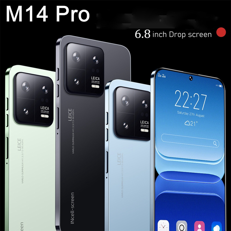 Ny M13 PRO Mobiltelefon 6,8 tum 2GB +16GB Ge 128GB Minneskort 540*960 Pixel Fingerprint Lås upp två SIM-kort och ett TF-kort Mobiltelefon_voghion.com