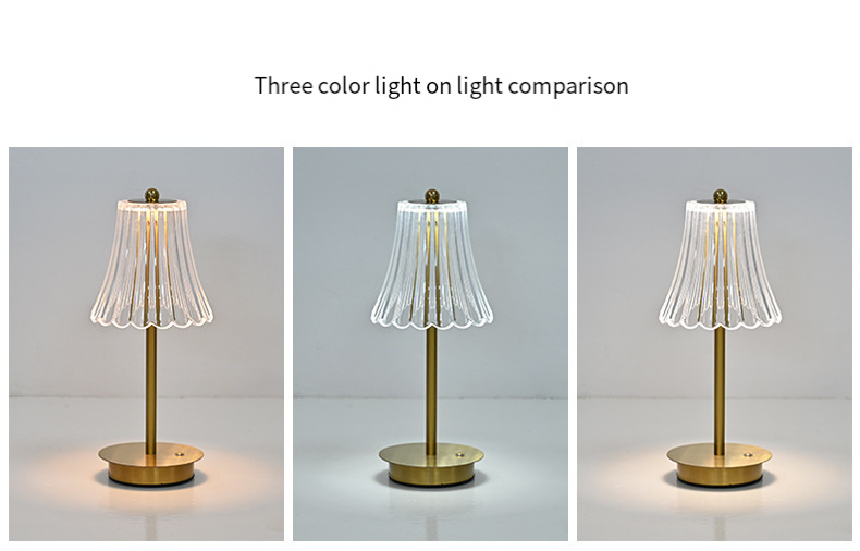 Draadloze tafellampen voor thuis, tafel, eetkamer, gouden oplaadbare lampen, USB-oplaad LED draagbare buiten tafellamp_voghion.com