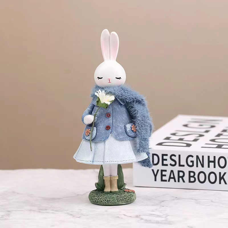 Easter Decoration Rabbit Easter Decoration Cute Rabbit Statue Ornaments_voghion.com