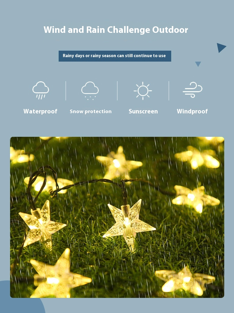 Led Solar Bubble Star Light String Led Outdoor Waterproof Courtyard Garden Star Decorative Light_voghion.com