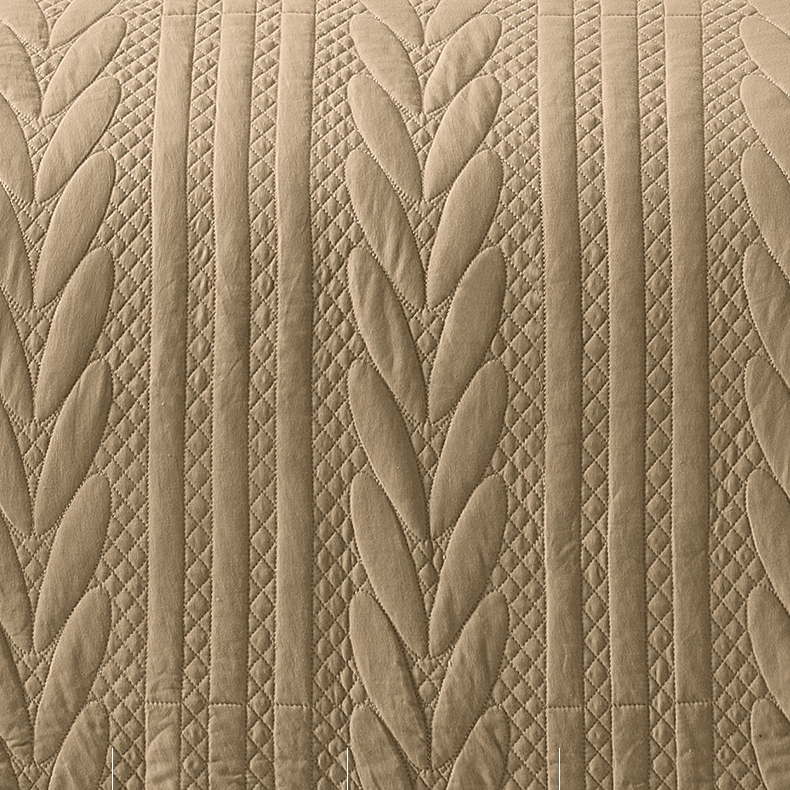 3-Piece Washed Cotton Quilted Bedding Set - Lightweight Summer Duvet Cover With Simple Embroidery All-Season Breathable Bedspread_voghion.com
