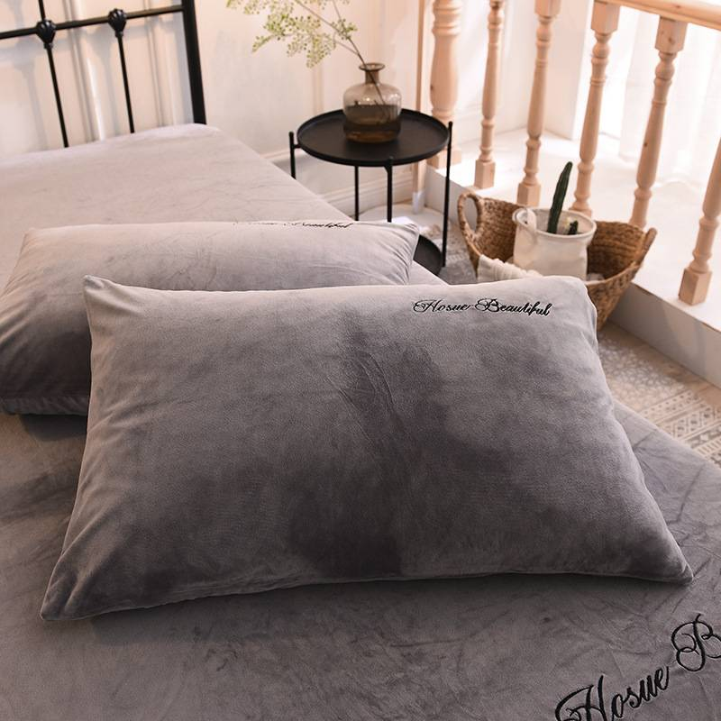 Federa per cuscino invernale in velluto, spessa e calda, per dormitorio studentesco, singola, 48x74 cm, con ricamo._voghion.com