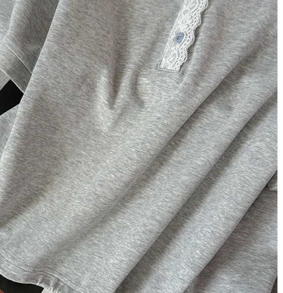 DameskledingKlein, mode, casual pak, effen kleur, trui met korte mouwen, sportbroek, casual tweedelig pak_voghion.com