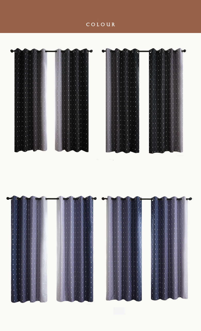 100% Blackout Curtains - Thermal Insulated & UV Protection (No Drill Installation Gradient Design For Living Room/Bedroom Ready To Hang)_voghion.com