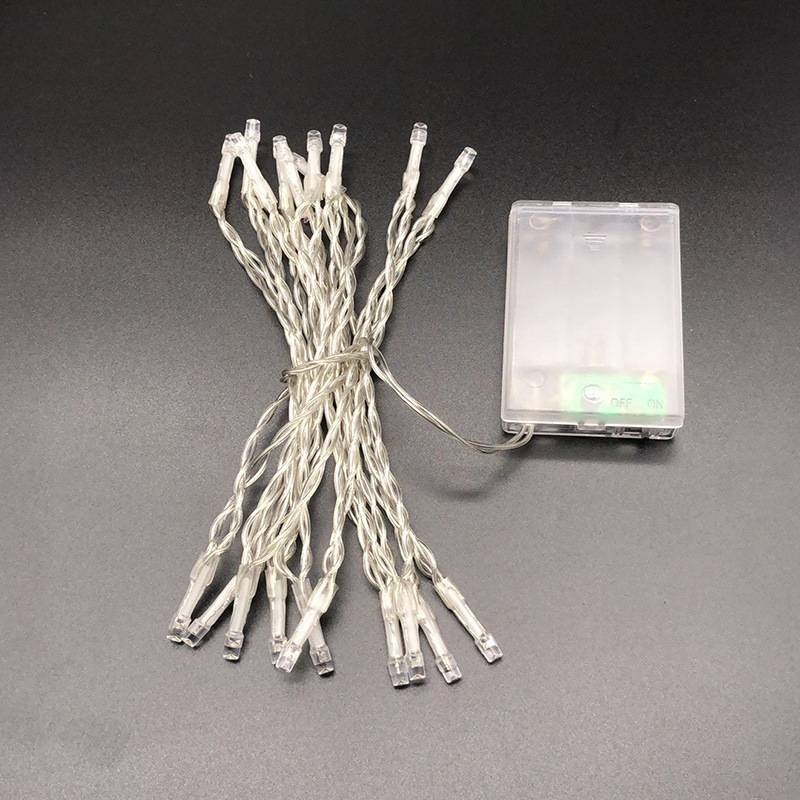Guirnalda de luces LED de color blanco cálido de 5 m, funciona con pilas, IP65, resistente al agua, ideal para decoración de exteriores, bodas, fiestas de Navidad._voghion.com