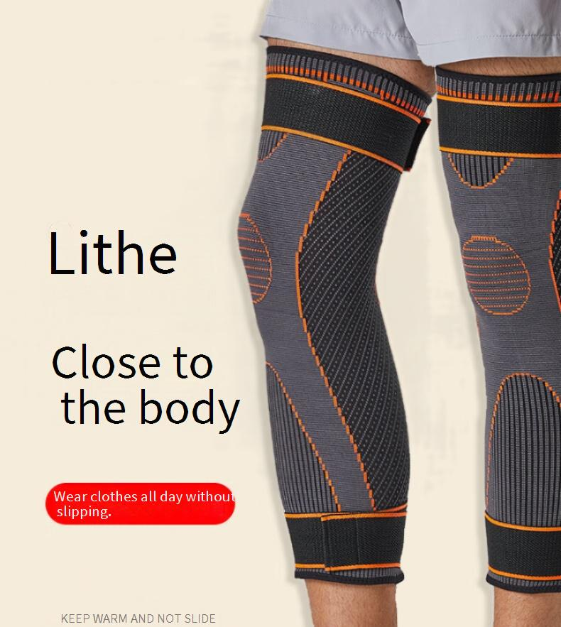 Supporto termico per ginocchio con cinghie regolabili - Maniche lunghe a compressione per uomo e donna - Sollievo da dolori articolari, artrite e freddo_voghion.com