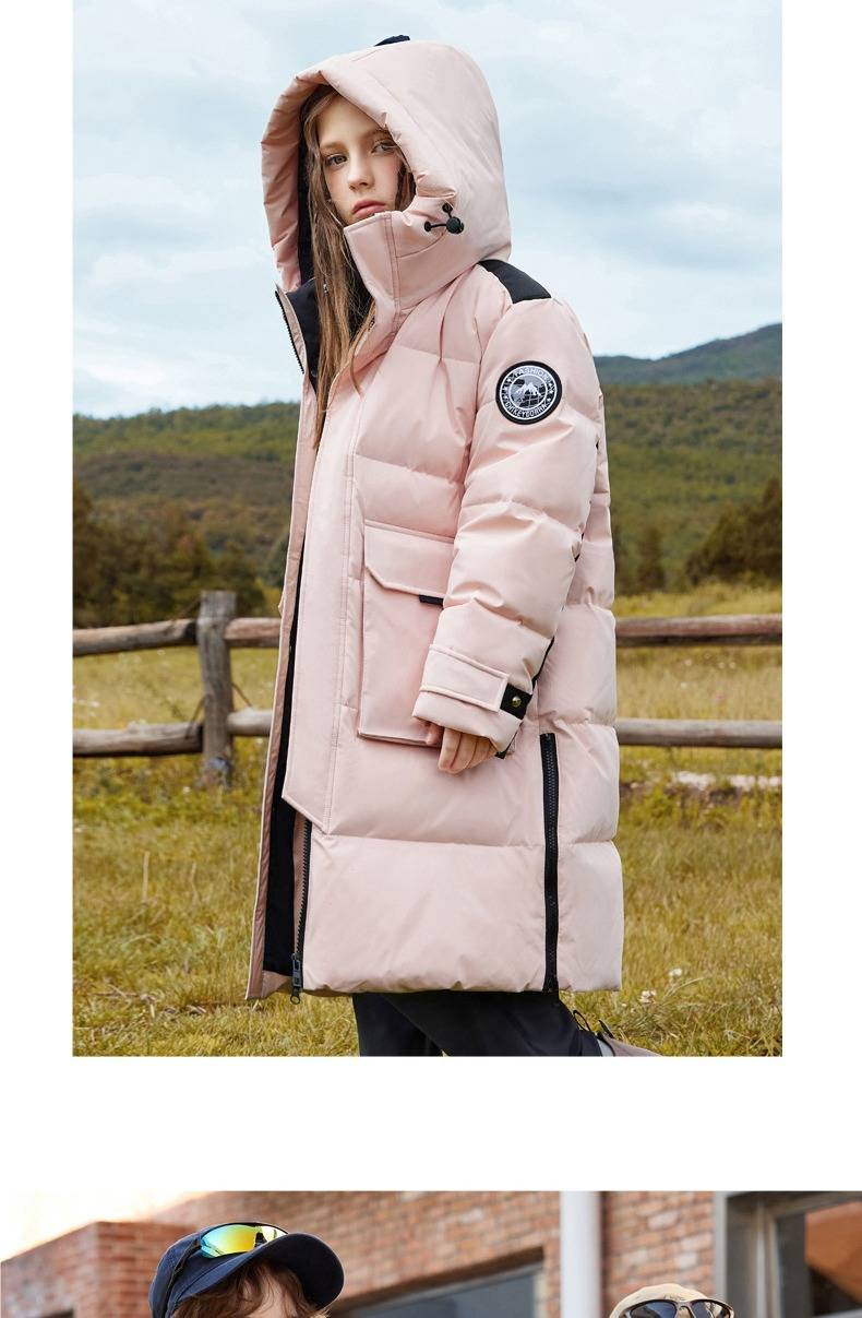 Chaqueta acolchada de invierno para niños: abrigo de plumón cálido y elegante para niños y niñas (120-180 cm, con capucha, gruesa)_voghion.com