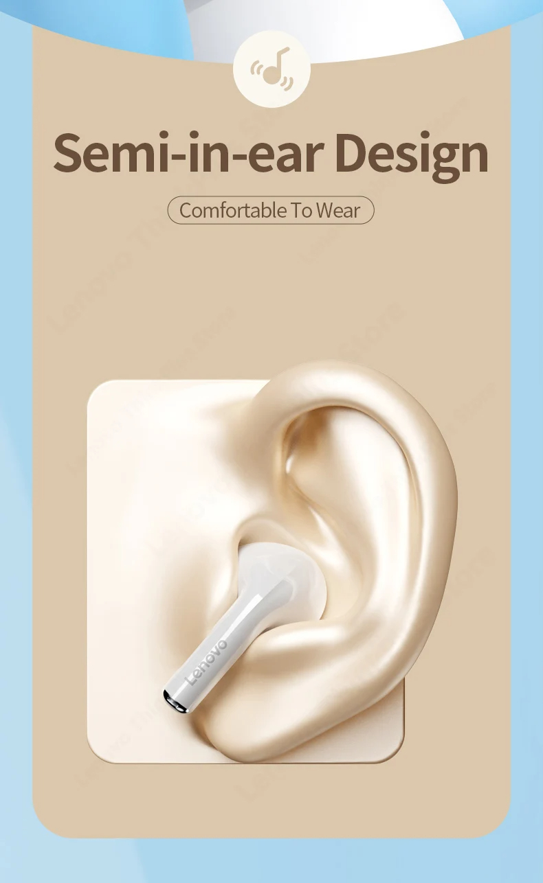 Auriculares Bluetooth originales Lenovo LP17 con batería de larga duración, auriculares inalámbricos con cancelación de ruido para juegos y música deportiva._voghion.com
