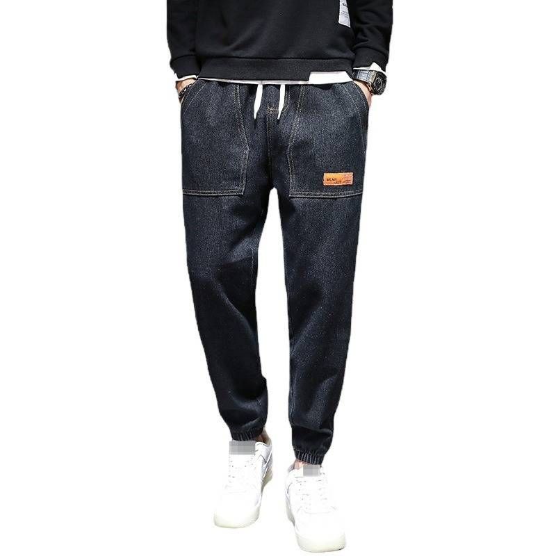 Men's Loose Fit Cargo Jogger Pants - Summer Lightweight Stretch Denim With Adjustable Drawstring Waist & Multiple Pockets_voghion.com