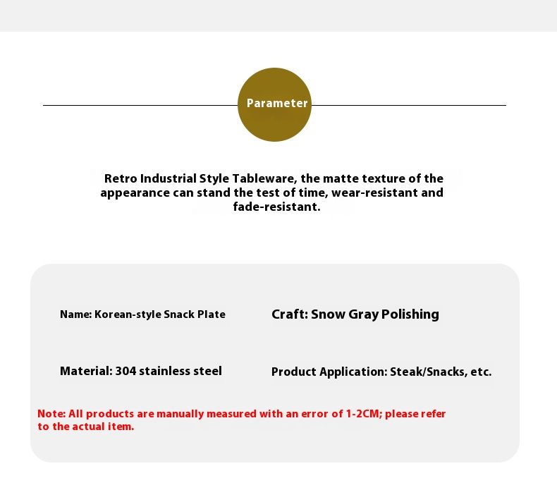 Vintage-Style Stainless Steel Tray Set – Elegant Round Plates For Coffee, Desserts & Dining (Matte Finish, Microwave Safe)_voghion.com