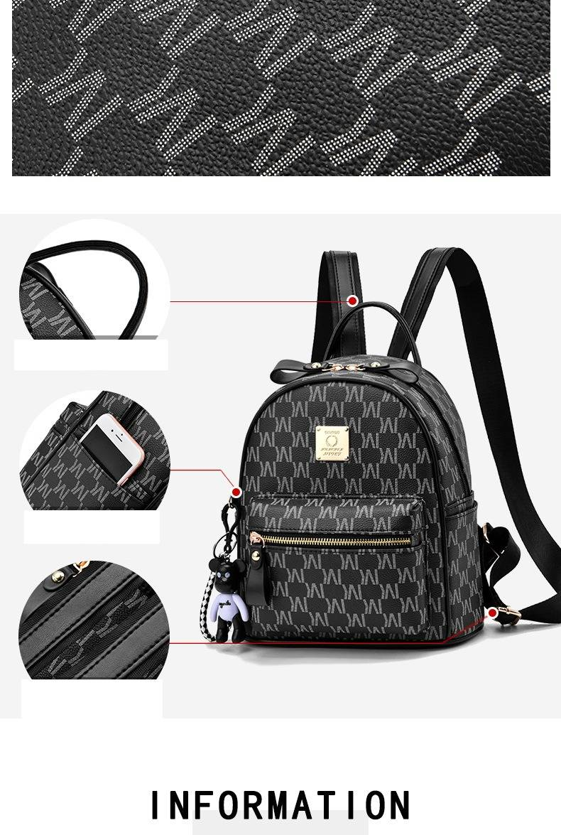 Mochila de viaje para mujer, de gran capacidad, de piel sintética suave, con compartimento con cremallera para salidas informales._voghion.com