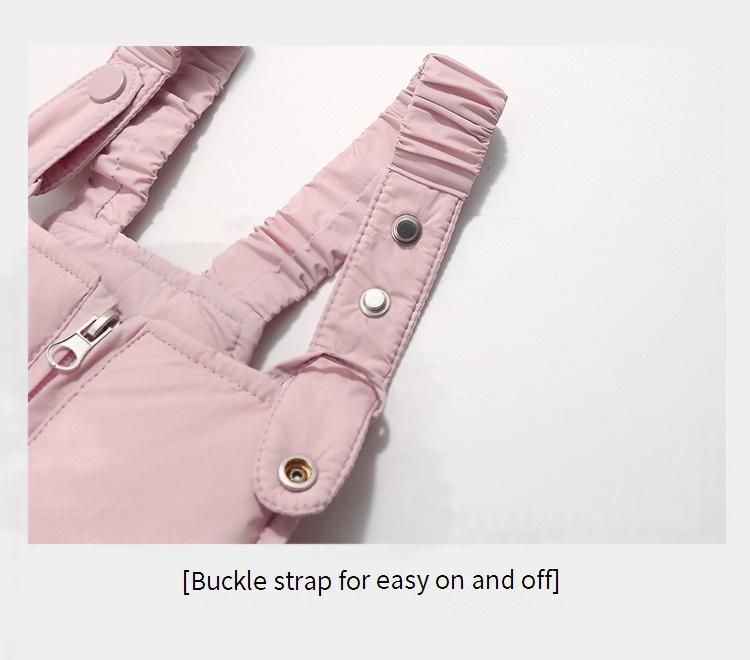 Korean Style Kids Winter Puffer Jumpsuit – Warm Detachable Overalls Set With Hood (80-110cm, 6 Colors)_voghion.com