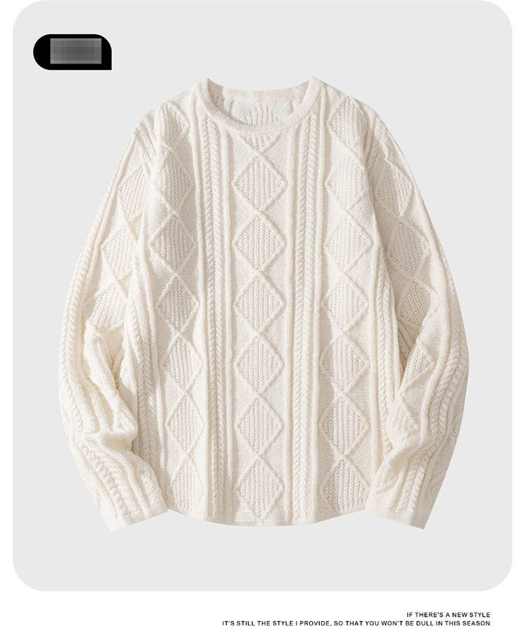 Pull oversize en maille torsadée pour femme, col en V, coupe ample et décontractée, couleur unie, idéal pour les superpositions automnales._voghion.com