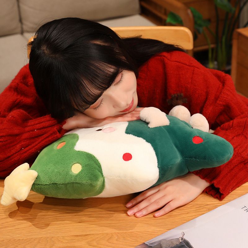 "45cm Fluffy Christmas Tree Plush Toy - Soft Holiday Decor With Hanging Ornaments & Lightweight Design"_voghion.com