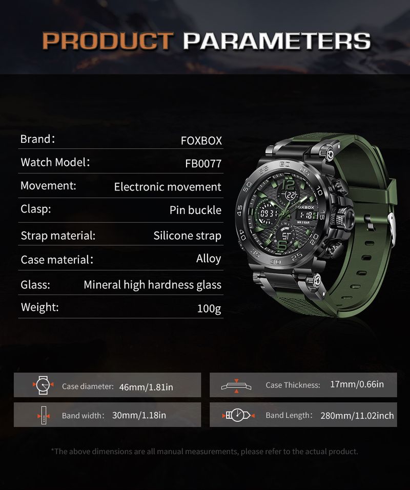 Nuevo reloj electrónico multifuncional con doble pantalla, moderno reloj de cuarzo luminoso con esfera grande para estudiantes y deportes._voghion.com