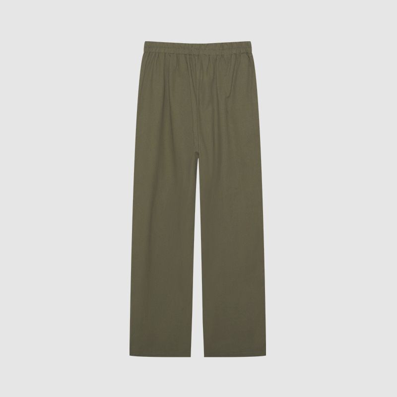 Damenbekleidung Zweiteiliges Set für Damen mit langärmeligem Revers und lässigem Frühlings- und Herbstanzug in einfarbiger Hose mit weitem Bein_voghion.com